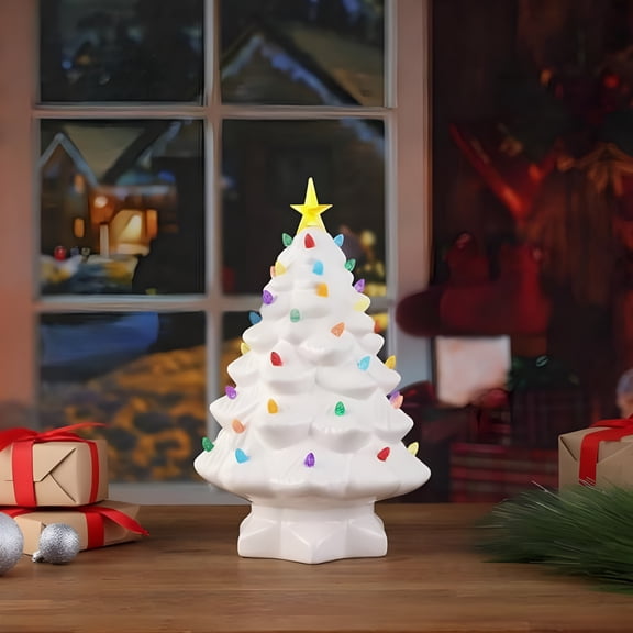 BESTSKY 2026 New Artificial Christmas Tabletop Decor Tabletop Christmas Trees with Plastic Stand,Pre Lit Small Artificial Xmas Tree Mini Xmas Pine Tree Realistic Artificial Christmas Trees,4.7 Inch