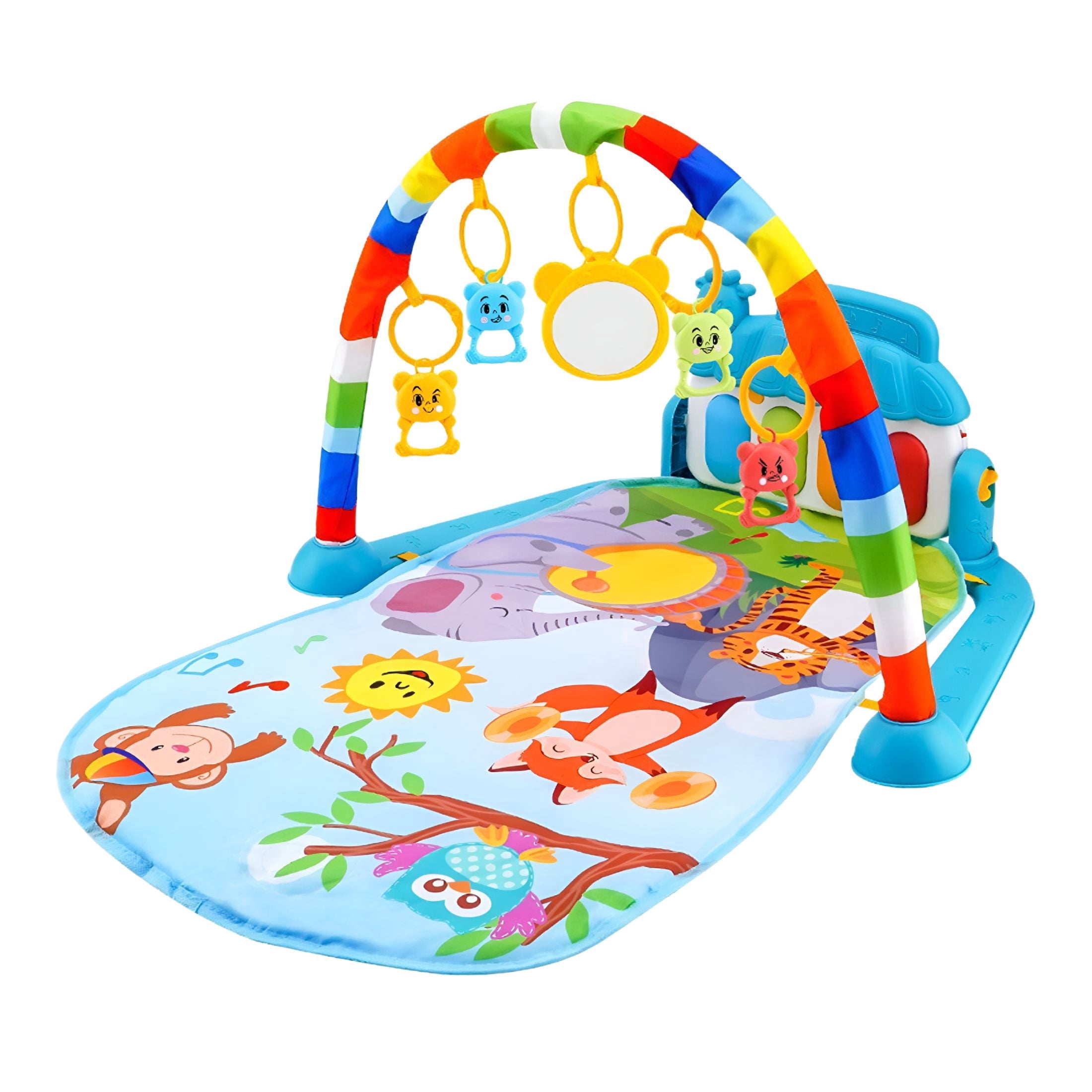 BESTSKY 2026 New Baby Play Mat with Kick and Play Piano Gym,Funny Time Mat with Music and Lights,Baby Gyms&Playmats with 5 Infant Sensory Toys,Newborn Boy&Girl Gifts for 0 to 3 6 9 12 Months