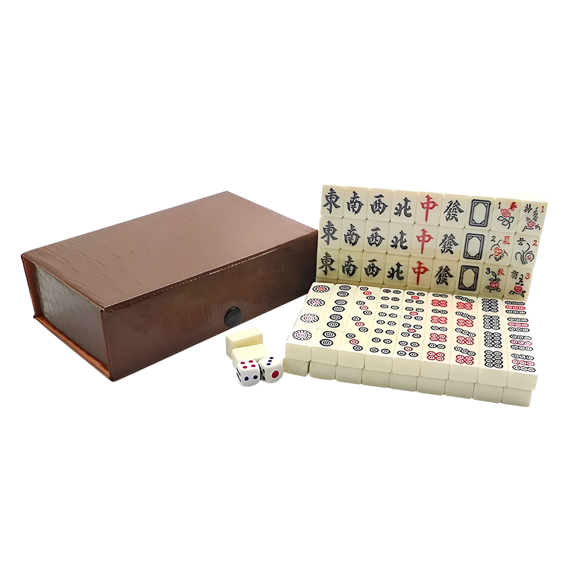 BESTSKY 2026 New Board Game Acrylic Mahjong Kit for Travelers and Party for Travel,Parties,Family,Friends Travel Mahjong Set 1 Set