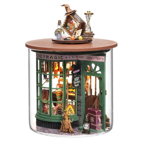 BESTSKY 2026 New Book Nook Kits for Adults,Warm Night Light Function Diy Miniature House Kit,Creative Birthday Gift Dream Bottle Creative Design 3D Puzzles,White