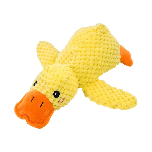 BESTSKY Calming Duck Dog Toy Plush Quacking Duck Interactive Squeaky Chew Toy