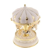 BESTSKY 2026 New Carousel Music Box 7 Led Rotating Carousel Horse Music Box Kids Girls Baby Birthday Gift,Beige for Home Decor, Birthday Parties, Special Occasions, Room Decoration, Nursery Gifts