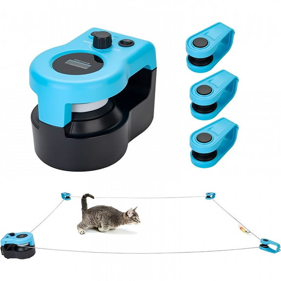 BESTSKY 2026 New Cat Chase Toy Cat String Toy Dog Chase Toy Motorized Line Upgraded Interactive Cat Toy for Indoor Cats Bored Kitten Puppy Play Chase Run Exercise