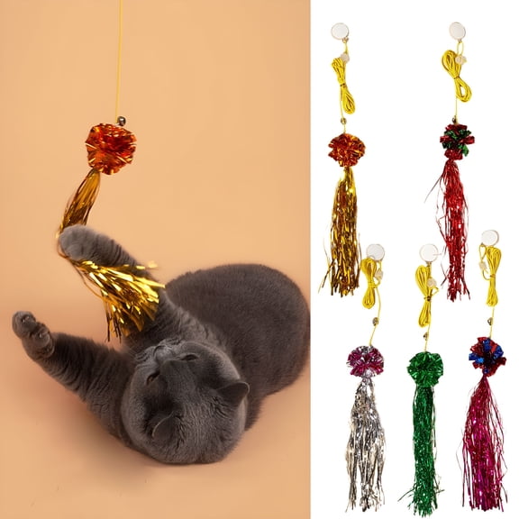 BESTSKY 2026 New Cat Toy Snap Sequins Hands-Free Hanging Simulation Caterpillar Cat Toy Amusement for Indoor, Living Room, Bedroom, Playroom