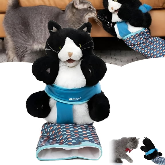 BESTSKY 2026 New Cats Puppet Wrestler,Cat Wrestling Toy Puppet-Interactive Hand Puppet with Tough Padding for Safe Play,Boredom-Busting Training&Exercise-Durable Plush Stuffed Animal Toy for Cats