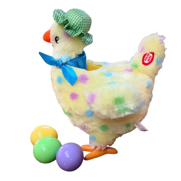 BESTSKY 2026 New Chicken Gifts Cute Bow Tie Chicken Stuffed Animal Fun Egg Laying Baby Entertainment Chicken Toys Style2 for Playtime Birthday Parties Farm-Themed Decor Imaginative Play.
