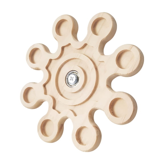 BESTSKY 2026 New Chinchilla Molar Toy Rabbits Chewing Toy Rotating Wood Interactive Small Pet Cage Accessories for Squirrels Ferret Bunny Training Snowflake