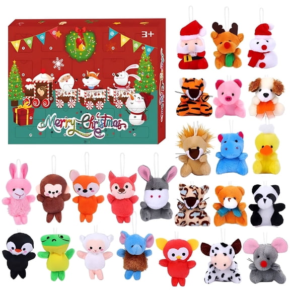 BESTSKY 2026 New Christmas Advent Calendar(Includes 24 Plush Toy Ornaments) Edition 24-Day Countdown Holiday Surprise Plush Toy Ornaments