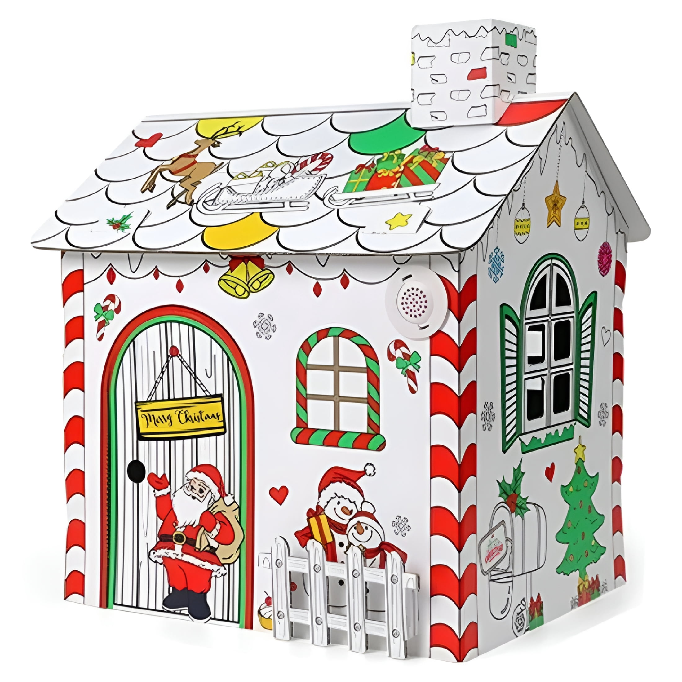 BESTSKY 2026 New Christmas Playhouse Color Kids Cardboard Coloring ...