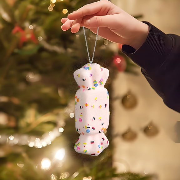 BESTSKY 2026 New Christmas Tree Ice Cream Hanging Ornament Kit,Pastel Color Dessert Candy Foam Pendant with Ropes for New Year Gift Holiday Festival Decorations Birthday Wedding Home Party Supplies