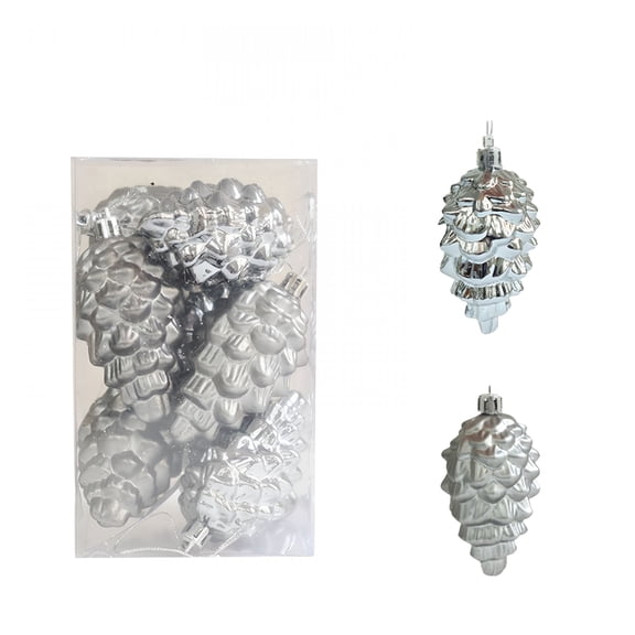 BESTSKY 2026 New Christmas Tree Pendant Pinecone Ornaments Mercury Glass Hanging Mini Tree Decorations Glitter Pine Cones Vintage Christmas Ornaments for Xmas Tree Decor Gift