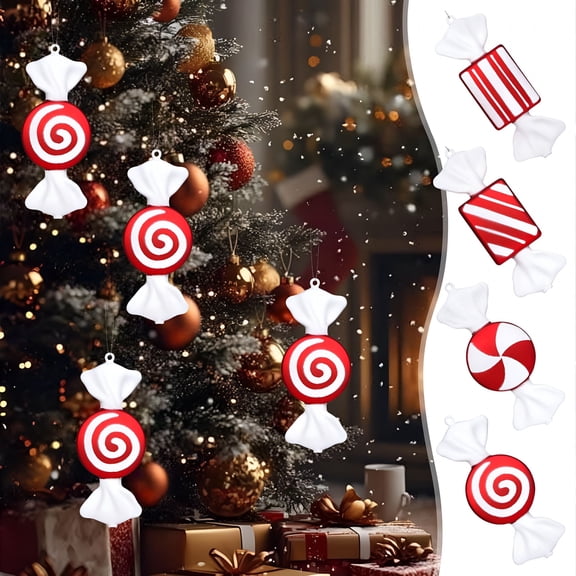 BESTSKY 2026 New Colorful Christmas Candy Decoration Candy Props Christmas Tree Hanging Ornament Candy Land Decoration Xmas Party Supplies for Home,Office,Classroom,Holiday Display-5.9X2.7In