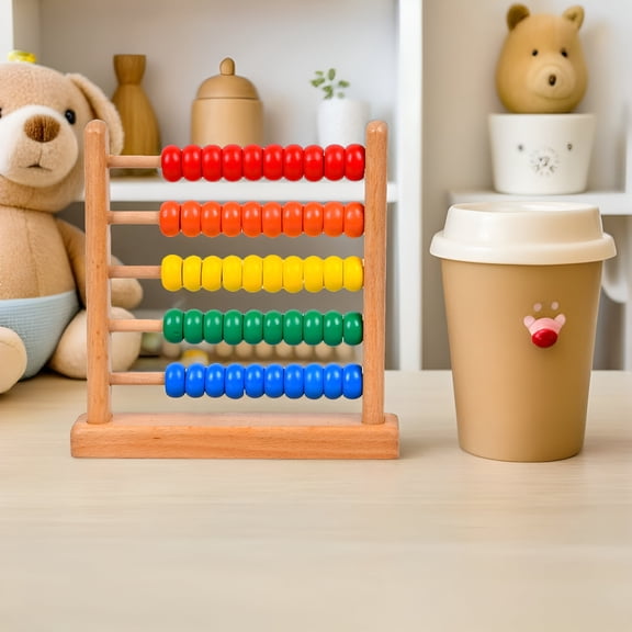 BESTSKY 2026 New Counters Toys Abacus Wood Children Math Learning Early Education Abacus for Kids Math for Classroom,Home,Preschool 1Pc