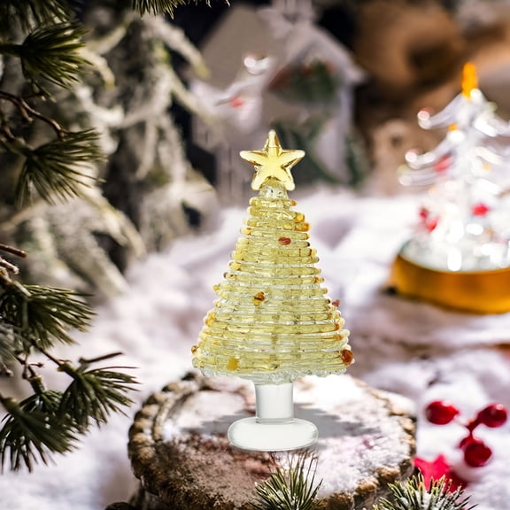 BESTSKY 2026 New Crystal Christmas Tree Small Glass Christmas Tree Crystal Xmas Tree Holiday Table Tree Glass Pine Tree Resin Sea Glass Christmas Tree Xmas Ornaments Dining Table Little Vacation