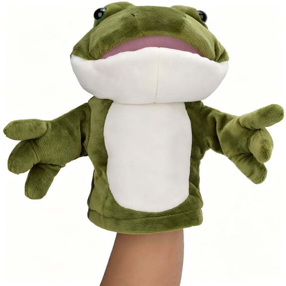 BESTSKY Cute Frog Hand Puppet, 11.8 Inch Soft Plush Toy Doll for Storytelling, Interactive Kids Gift