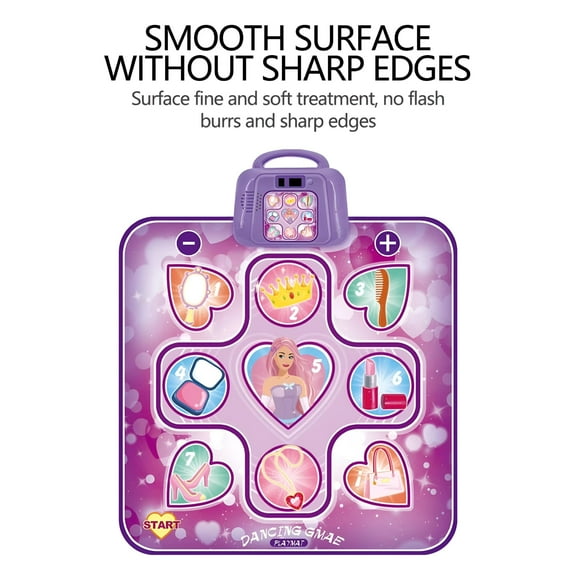 BESTSKY 2026 New Dance Mat Music Toys Music Dance Pad Game with Led Lights 6 Game Modes Toys for Kids Ages 3-10 Years