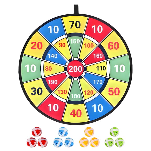 BESTSKY 2026 New Dart Board,Foldable Storage Dartboard,With 12 Sticky Balls Kids Outdoor Games,Multcolor4 for Home, Garden, Backyard, Party, Outdoor Fun, Kids Entertainment.