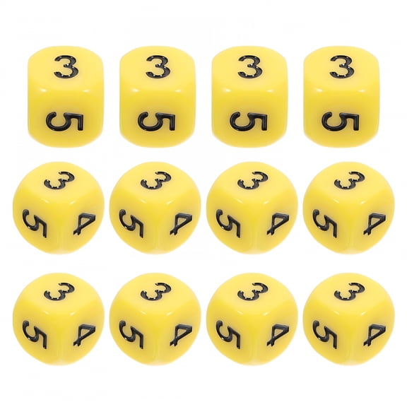 BESTSKY 2026 New Digital Dice 0-5 Number Set of 12 Acrylic Math Learning Game for Classroom and Family Fun Activities