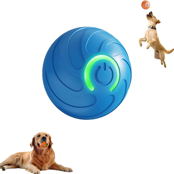 BESTSKY 2026 New Dog Ball, Interactive Automatic Rolling with Lights, Dog Balls That Moves on Its Own (Blue)