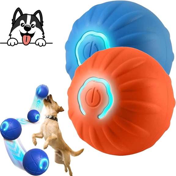 BESTSKY 2026 New Dog Ball, Smart Jumping Ball for Dogs, Interactive Automatic Rolling with Lights for Endless Playtime for Home, Yard, Park (2Pcs A)