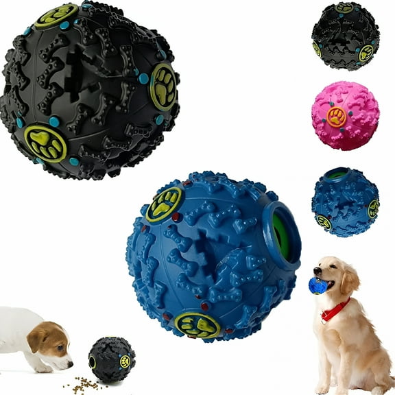 BESTSKY 2026 New Dog Ball Toy - Teeth Cleaning,Food Dispenser,And Boredom Buster,Giggle Sound Dog Ball,Squeaky Wobble Giggle Sound Indestructible Dog Toy - 2Pcs,Large