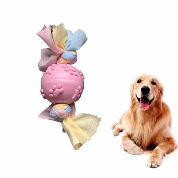 BESTSKY 2026 New Dog Chewtoys,Dog Toy Dog Squeaky Toys,Cleaning Dog Toys for Aggressive Chewers,Bonefootprintball,Pink