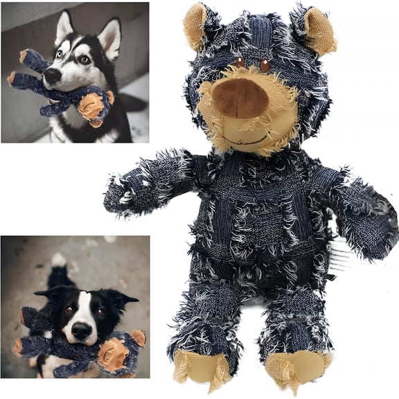 BESTSKY 2026 New Dog Companion for Heavy Chewers- Indestructible Robust Bear Dog Toy,Resistant Squeaky Dog Toys for Heavy Chewers,Unbreakable Stuffed Plush Dog Toys for Aggressive Chewers
