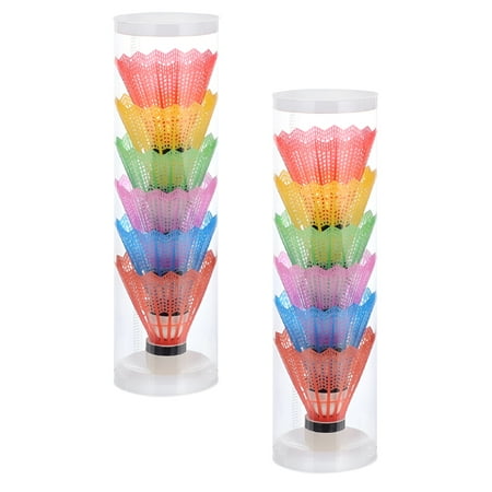 BESTSKY 2026 New Durable Badminton Shuttlecocks Plastic Assorted Color for Training 12Pcs
