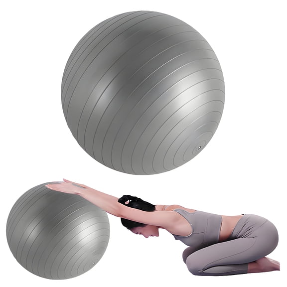 BESTSKY 2026 New Exercise Ball 21.65In Excersing Ball for Yoga Pilates Core Training Anti-Slip Balance Ball Gray