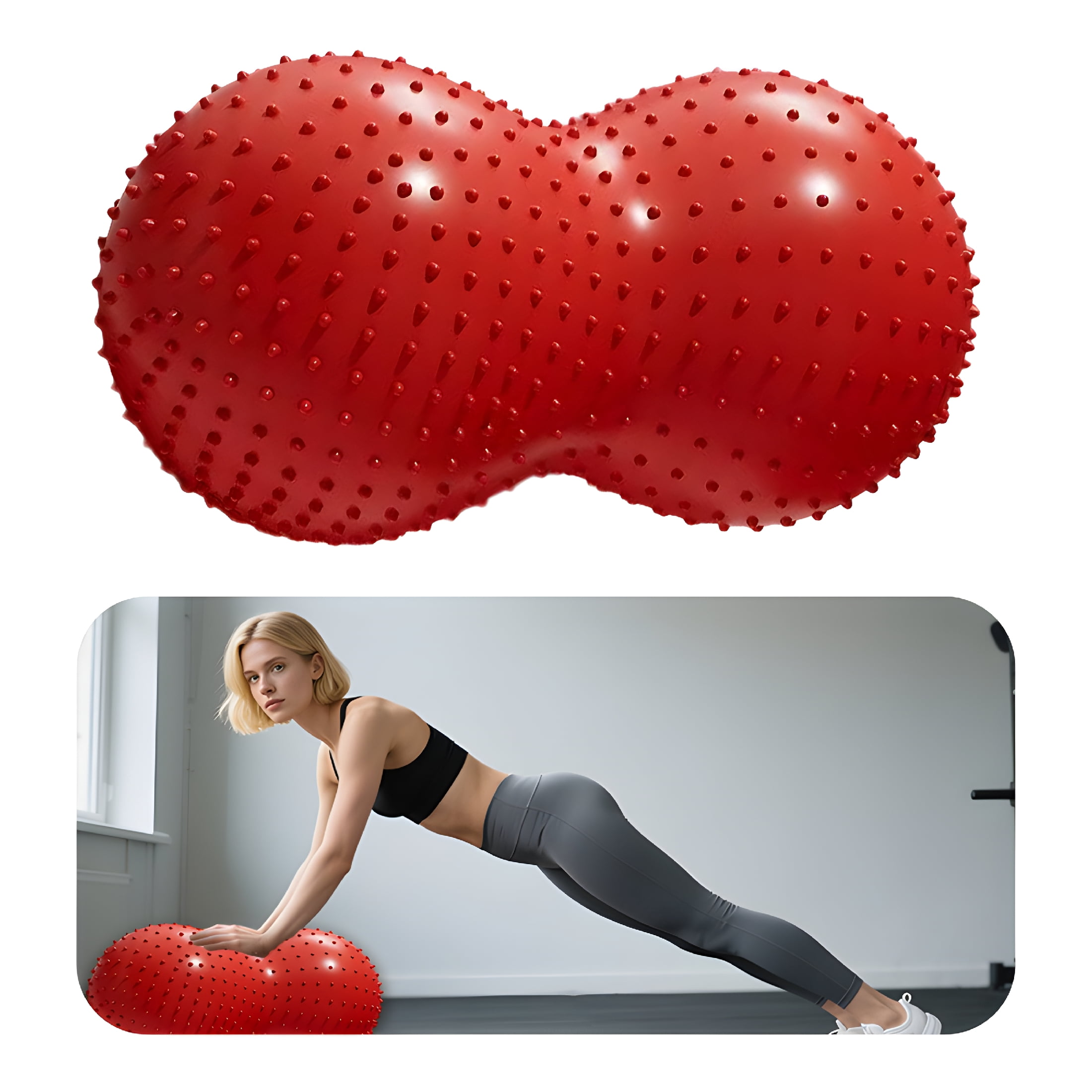 BESTSKY 2026 New Exercise Ball,35.4"*17.7"*17.7" Peanut Ball,Anti-Slip Workout Ball,Red for Yoga, Pilates, Home Workouts, Physical Therapy, Balance Exercises, Core Strengthening