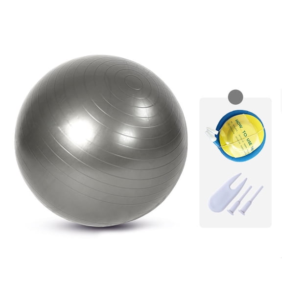 BESTSKY 2026 New Exercise Ball Small Pilates Ball Exercise Balls Physical Therapy at Home Gym and Office Pregnancy Quick Pump Included for Core,Balance,Stretch,Workout Silver Grey