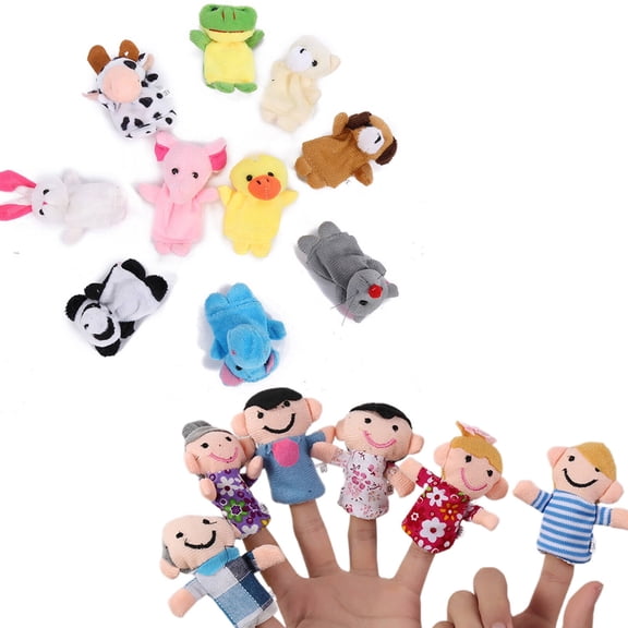 BESTSKY 2026 New Finger Puppets Cartoon Puppet Hand Puppets Soft Touch Storytelling Fun Puppet Style1 for Children'S Play Storytelling Educational Activities Creative Expression Home Entertainment