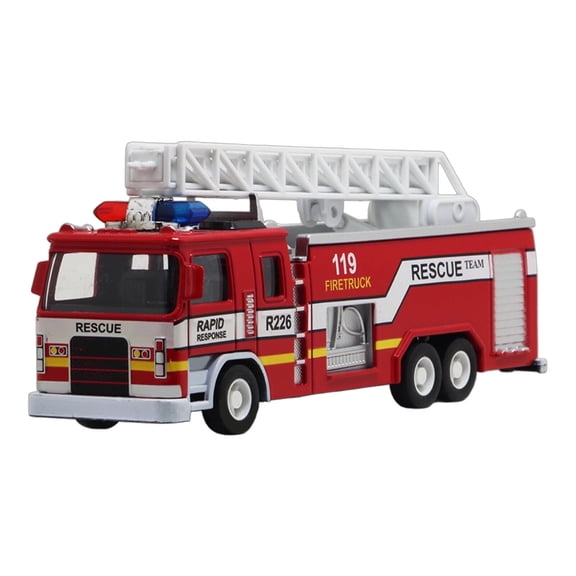 BESTSKY 2026 New Fire Truck Toy 360 Degree Rotation Kids Fire Light and Music Function Pull Back Vehicle Style 1,For Imaginative Play,Role Play,Birthday Gift
