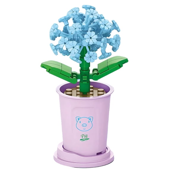 BESTSKY 2026 New Flower Potted Plant Building Blocks Toy with Animals Pattern,Diy Assembly Flowers Model Plastic Building Blocks Desktop Decoration Skills Training Educational Toy