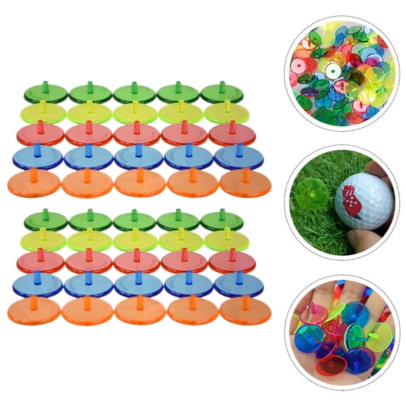 BESTSKY 2026 New Golf Ball Markers 100Pcs Round Assorted Color for Golf Ball Positioning for Golfing, Course Play, Game Marking, Practice Sessions, Tournament Use