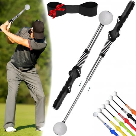 BESTSKY 2026 New Golf Telescopic Club, Retractable Golf Swing Training Aid, Portable Golf Grip Trainer with Click Feedback, Strength & Tempo Training for Right & Left-Handed Golfers