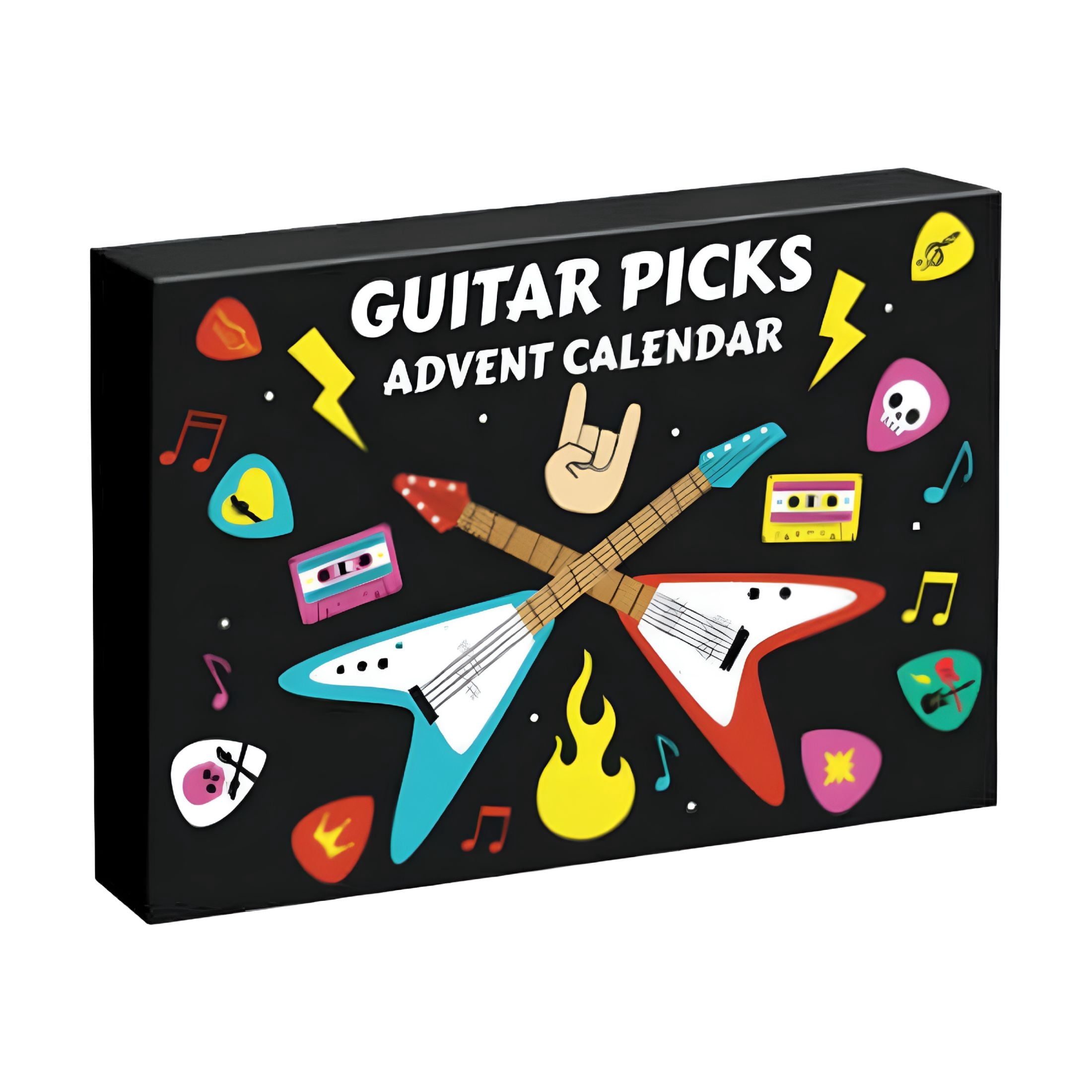 BESTSKY 2026 New Guitar Player Advent Calendarwith 22 Picks and Pick Holder,Christmas Countdown Calendar for Music Lovers,Bass Ukulele Themed Christmas Advent Calendar Gift