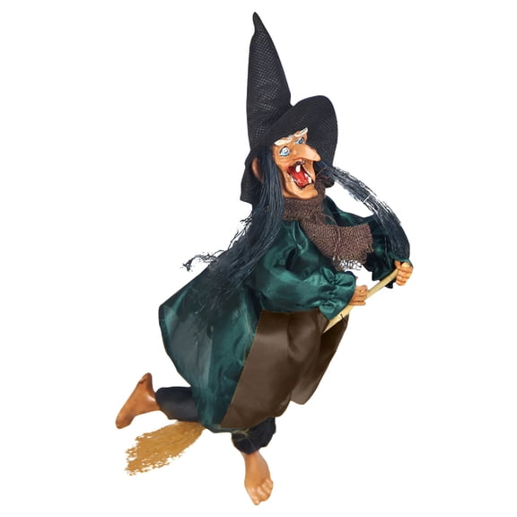 BESTSKY 2026 New Halloween Hanging Animated Talking Witch Props Laughing Sound Control Decor for Halloween, Spooky Decor, Parties, Haunted House, Outdoor Decoration, Yard Display