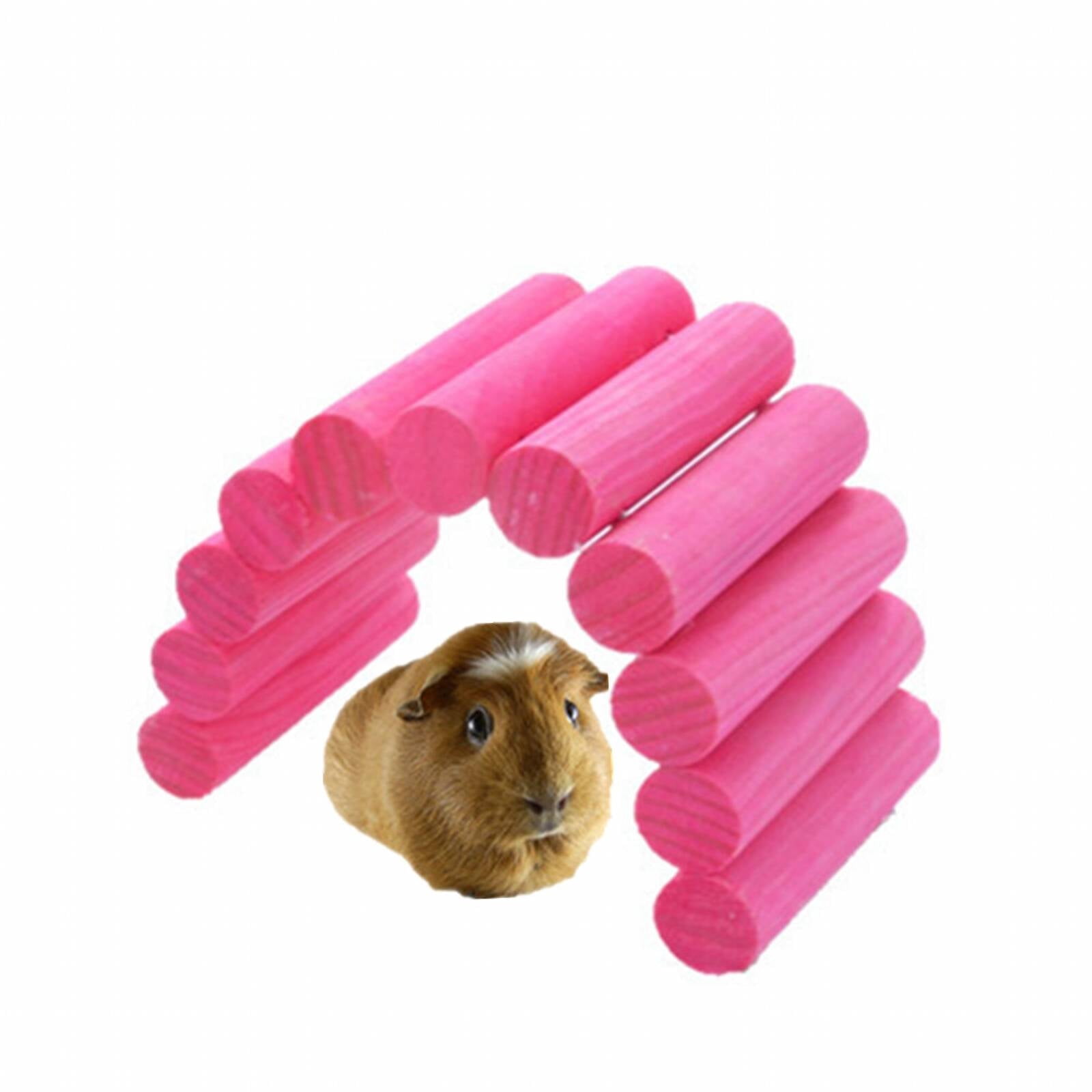BESTSKY 2026 New Hamster Toys Relieves Anxiety and Stress Hamster House Eco-Friendly Wood Hamster Climbing Toys for Playing Climbing Pink