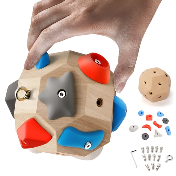 BESTSKY 2026 New Handcrafted Boulder Block- 3D Rock Climbing Training Ball for Finger Strength, Finger Training Tool for Climbers- Medicine Ball Set for Mountain Climbing Present