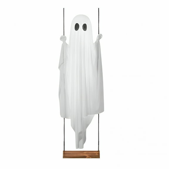 BESTSKY 2026 New Hanging Swinging Ghost,5Ft Hanging Swing Ghost Halloween Decor with String Lights,Swinging Ghosts in A Tree with Remote Control,Windproof,Waterproof,Uv-Resistant Outdoor Decorations