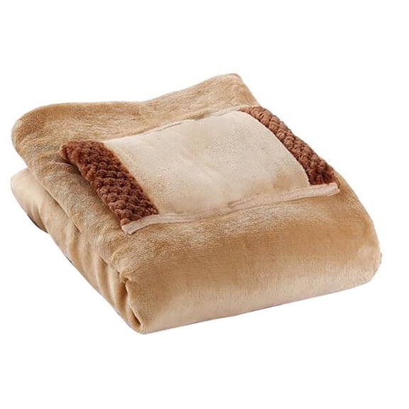 BESTSKY 2026 New Heater Blanket Rapid Heating Electric Throw Blanket Smart Control Heated Throw Blanket Electri Brown