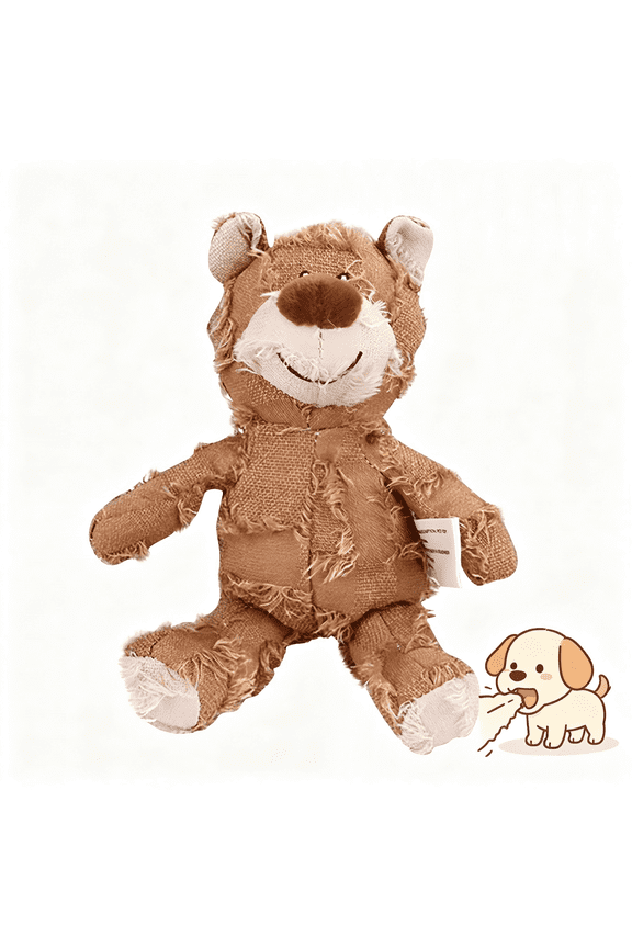 2026 New Heavy Chewers Indestructible Robust Bear Dog Toy,Sturdy Squeaky Dog Toys,Unbreakable Stuffed Plush Dog Toys for Aggressive Chewers