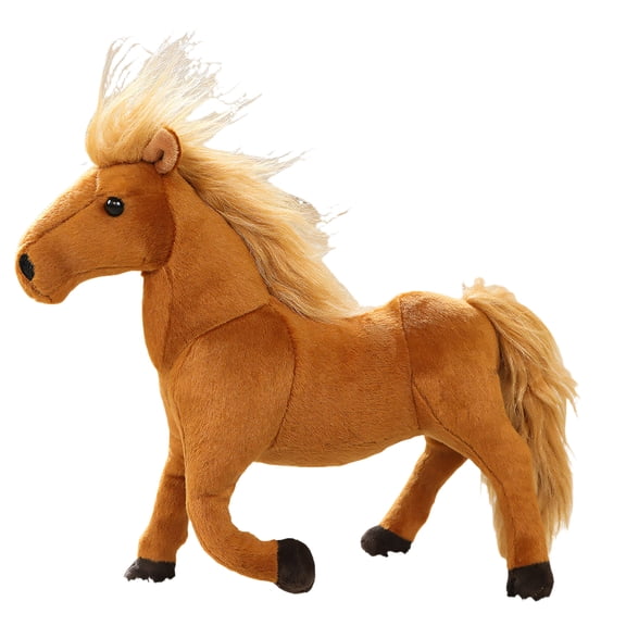 BESTSKY 2026 New Horse Toys,32*26Cm Cute Pony Toy Horse Stuffed Animal,Gentle Fabric Feel Playful Adjustable Legs Horse,For Kids,Gift,Home,Bedroom,Playroom,Travel,Brown