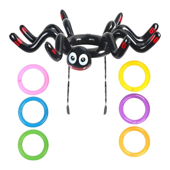 BESTSKY 2026 New Inflatable Spider Ring Toss Halloween Game,Family Party Activity for Outdoor and Indoor Events for Backyard,Patio,Playroom