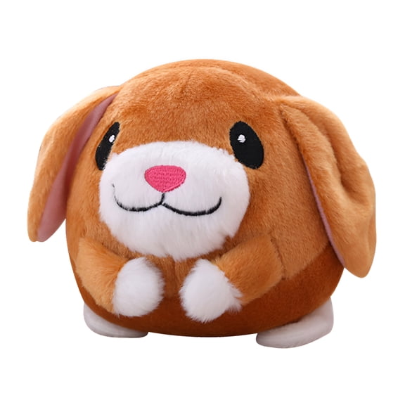 BESTSKY 2026 New Interactive Barking Plush Dog Toy Ball Built-In Music Sound Making Usb Rechargeable Detachable Jumping Dog Toy (One Size)
