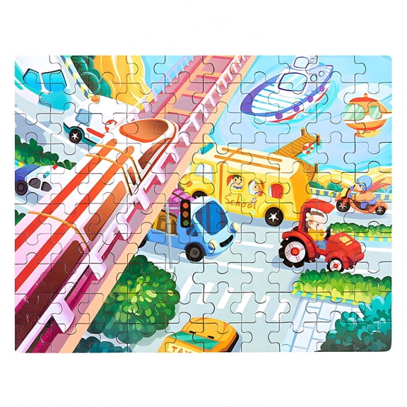 BESTSKY 2026 New Jigsaw Puzzles Flat Puzzle Design Jigsaw Puzzle Focus Skill Builder Puzzle for 3 Year Old for Home Preschool Playtime Style2 11.3*9*0.1In