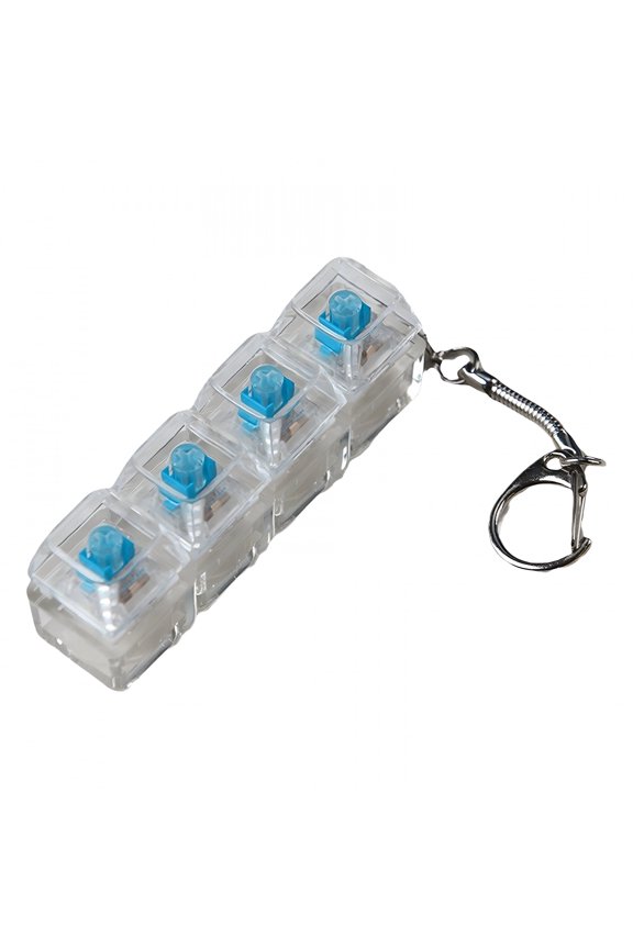 2026 New Keyboard Fidget Toy, Keyboard Clicker, Stress Relief Keychain, Pressure-Reducing Keyboard Pendant with Led Light for Library Office Home, 4 Key