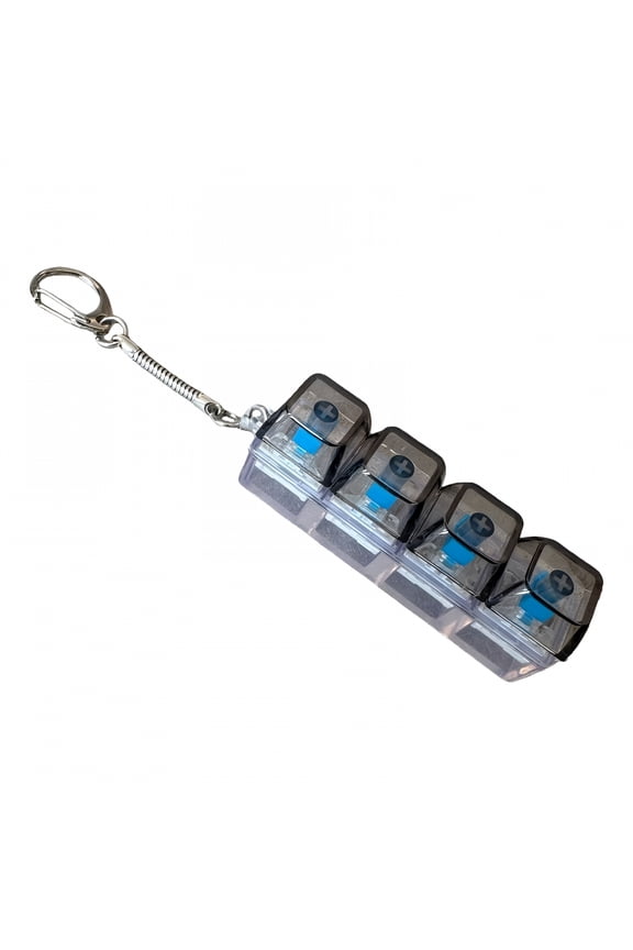 2026 New Keyboard Fidget Toy, Keyboard Clicker, Stress Relief Keychain, Pressure-Reducing Keyboard Pendant with Led Light for Library Office Home for Office, School, Travel, Home, Study 4 Key