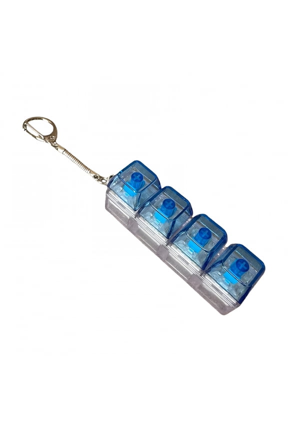 2026 New Keyboard Fidget Toy, Keyboard Clicker, Stress Relief Keychain, Pressure-Reducing Keyboard Pendant with Led Light for Library Office Home for School, Work, Travel, Home, Office, 4 Key
